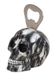 Skull with metal beer bottle opener