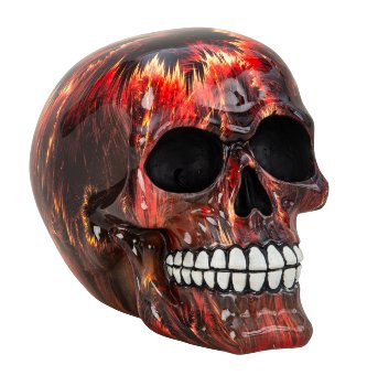 Skull red/black h=12cm w=15cm