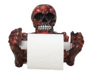 Skull as toilet paper-holder red/black