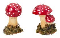 Fly agaric with moss base h=7cm w=5cm