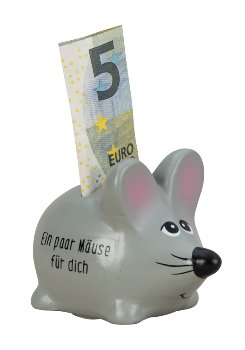 Moneybank mouse grey "Ein paar Mäuse für
