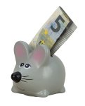 Moneybank mouse grey h=6cm w=7,5cm