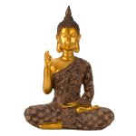 Buddha schwarz/gold h=28cm b=20cm