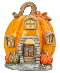 Pumpkin house with LED-light h=34cm