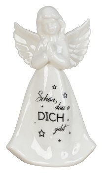 Angel praying with words "Schön, dass es