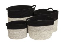 Storage basket black/grey, set of
