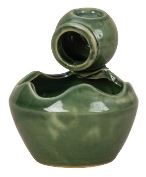 Incense cone holder "Pot" green h=9cm