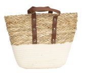 Basket bag with handle white/nature