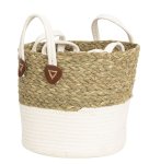 Storage baskets white/nature, set of