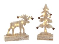 Elk and Tree with LED lights + bells