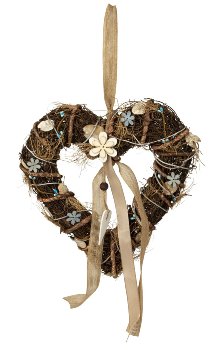 Willow-Heart with flower decoration and