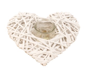 willow heart with glass as T-light