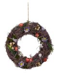 Willow-wreath with flower decoration and