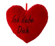 Herzkissen rot "Ich liebe dich" b=33cm