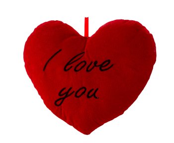 Herzkissen rot "I love you" h=25cm