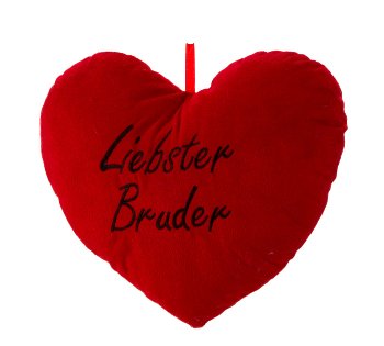 Heart pillow red "Liebster Bruder"