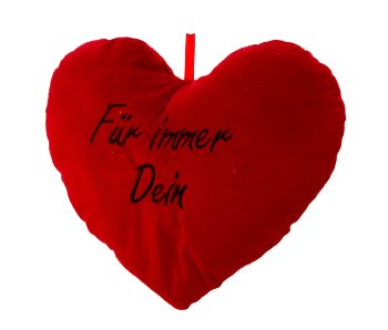 Heart pillow red "Für immer Dein" h=25cm