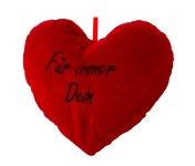 Heart pillow red "Für immer Dein" b=33cm