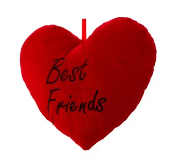 Heart pillow red "Best Friends" b=33cm