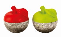 Moderne Äpfel farbig/grau h=10cm sort.