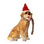 Christmasdog with santa hat and scarf