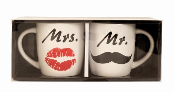 Cup set 'Mr. & Mrs.' h=9,3 cm d=8,5 cm