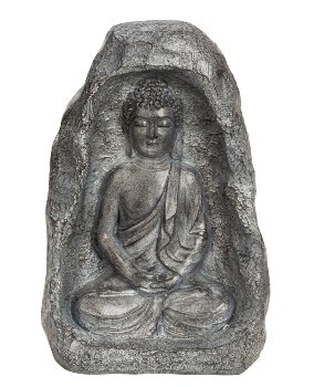 Buddha grau in Stein h=38cm b=24cm