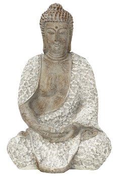 Buddha grey sitting h=37cm w=24cm