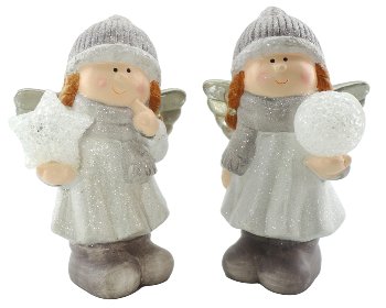 Winter children with angels wings, cap
