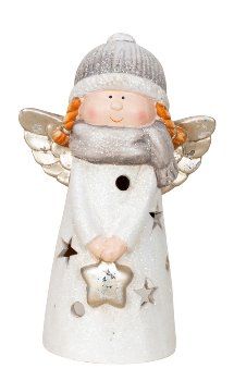 Winter child with angels wings, cap