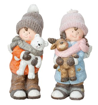 Winterkinder mit Mütze & Schal mit Elch