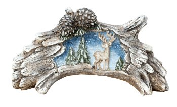 Winter decoration trunk with elk and