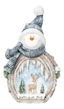 Winter decoration snowman with elk and