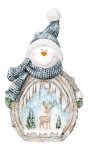 Winter decoration snowman with elk and