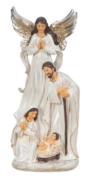 Heilige Familie mit Engel h=20,5cm b=9cm