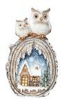 Winter decoration owl with house and