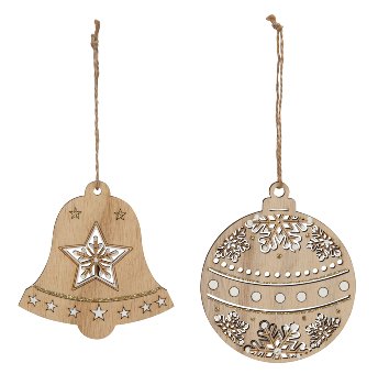 Wooden Bell and Xmas-ball for hanging