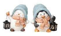 Winter penguin and snowman with cap &