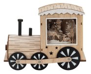 Winter-Lokomotive aus Holz h=17cm b=22