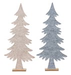 Filz-Tannenbaum grau & beige mit Holzfuß
