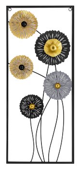 Moderne Metall-Wanddekoration "Blumen"