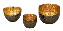 Metal bowl brown/bronze 3 sizes Set-