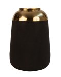 Metal vase black/gold h=27cm w=17cm