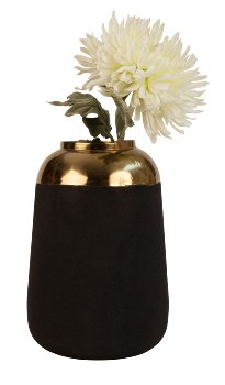 Metal vase black/gold h=27cm w=17cm