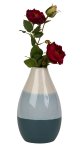 Moderne Vase weiß/hellblau/türkis