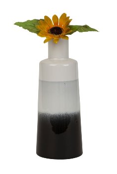 Moderne Vase weiß/grau/schwarz h=25cm