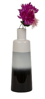 Moderne Vase weiß/grau/schwarz h=35cm