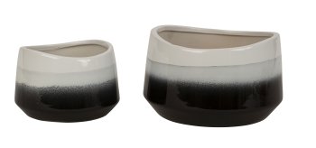 Moderne Vase weiß/grau/schwarz