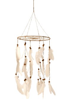 Dreamcatcher with white feather h=100cm