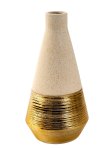 Vase oben schmal "gold/sand" h=28,5cm